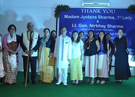 The Governor of Arunachal Pradesh Lt. General Nirbhay Sharma and First Lady Smt Jyotsna Sharma with Chief Minister Shri Nabam Tuki at the State Farewell function at Banquest Hall, Itanagar on 23th May 2015